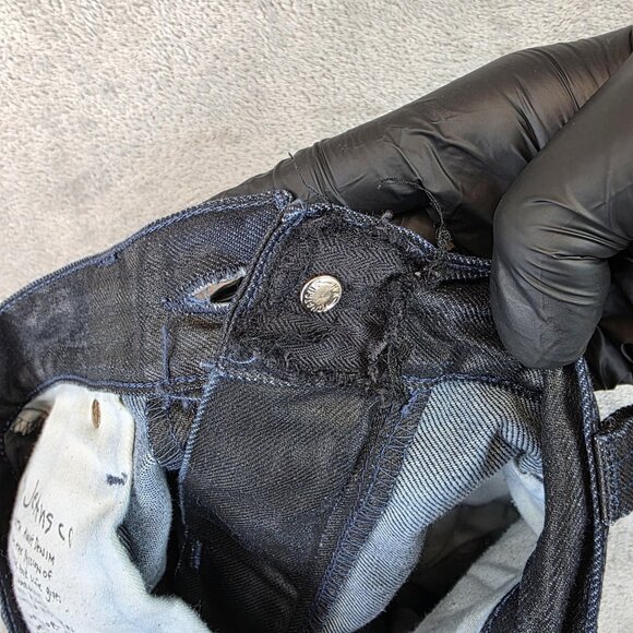 Nudie Jeans Thin Finn Jeans Mens 31x32 Black Coated Indigo Denim Italy - Picture 15 of 16